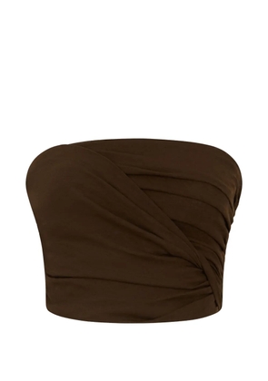 GANNI twisted bandeau top - Brown