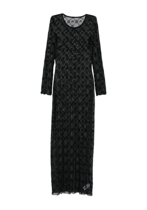 Marine Serre long-sleeve patterned dress - Black
