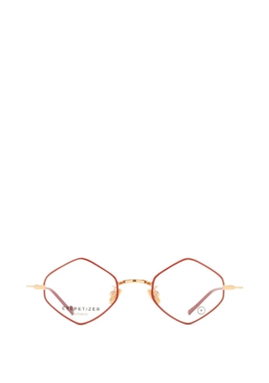 Eyepetizer Leopard geometric-frame glasses - Red