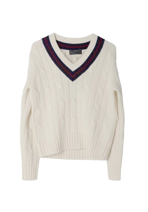 Nili Lotan cable knit V-neck sweater - Neutrals