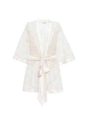 Carine Gilson lace robe - Neutrals