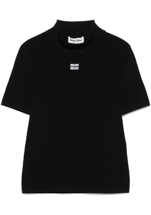 Miu Miu ribbed T-shirt - Black