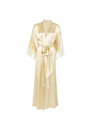 Carine Gilson lace-detail robe - Yellow