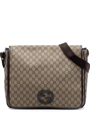 Gucci Pre-Owned 2016-2025 Large GG Supreme Interlocking G Messenger Bag crossbody bag - Neutrals