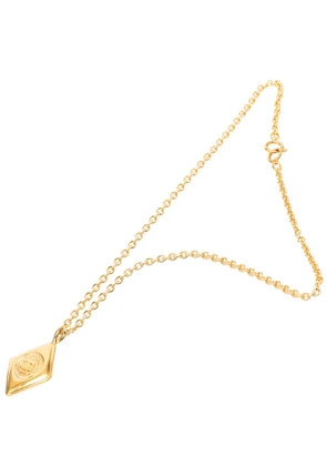 CHANEL Pre-Owned 1970-1980 CC Gold Plated Diamond Shape Pendant Necklace costume necklace