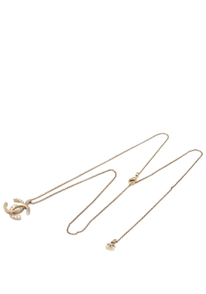 CHANEL Pre-Owned 2010-2019 Gold Plated CC Crystal Pendant Necklace costume necklace