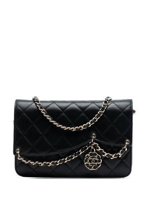 CHANEL Pre-Owned 2019 Quilted Lambskin CC Charm Wallet on Chain crossbody bag - Black