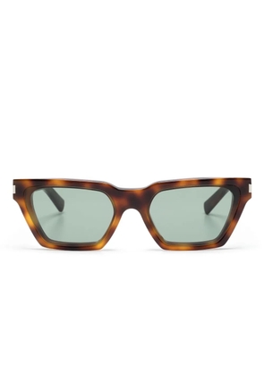 Saint Laurent Eyewear logo-engraved cat-eye sunglasses - Brown