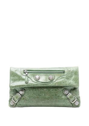 Balenciaga Pre-Owned 2005-2026 Lambskin Motocross Giant 21 Envelope clutch bag - Green