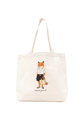 Maison Kitsuné Dressed Fox tote bag - Neutrals