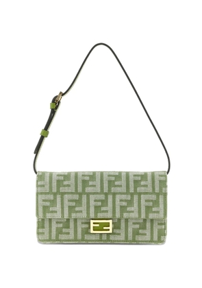 FENDI Baguette FF-jacquard shoulder bag - Green