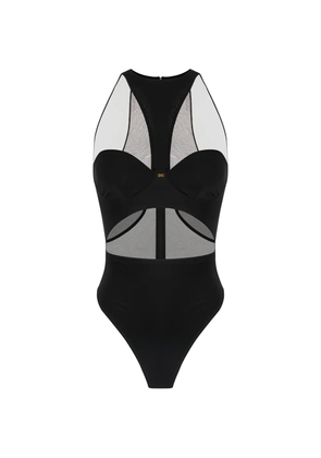 Elisabetta Franchi cut-out tulle bodysuit - Black