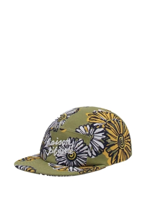 Maison Kitsuné floral-pattern baseball cap - Green