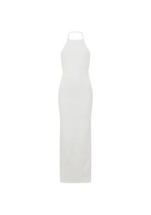 Jacquemus halterneck ribbed dress - White