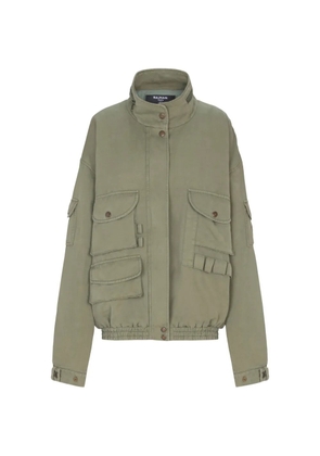 Balmain pockets twill bomber jacket - Green