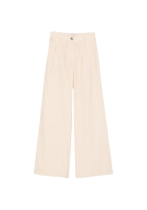 ERMANNO FIRENZE striped wide-leg trousers - Neutrals