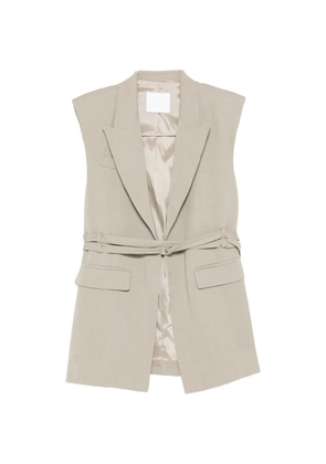 Su belted sleeveless waistcoat - Neutrals