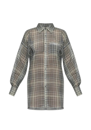 Coperni plaid drawstring-waist shirt - Grey