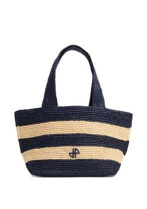 Patou PM Trapeze striped tote bag - Blue