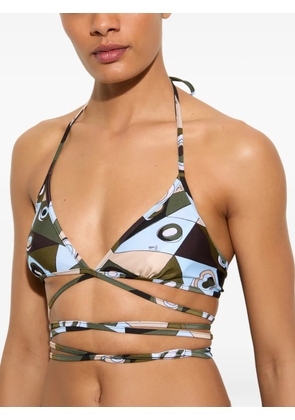 PUCCI Occhi print triangle bikini top - Black