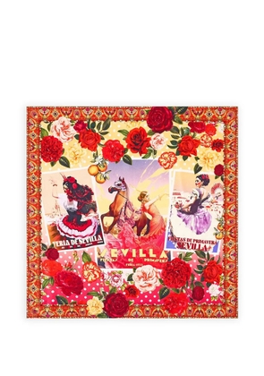 Camilla large Olé Olé square scarf - Red