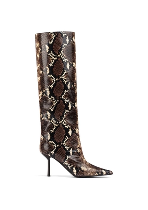 Le Silla Bella python-print boots - Brown