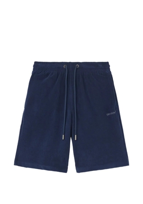 Off-White logo-detail terrycloth track shorts - Blue