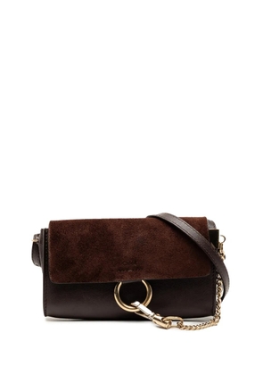 Chloé Pre-Owned 2017 Mini Calfskin and Suede Faye crossbody bag - Brown