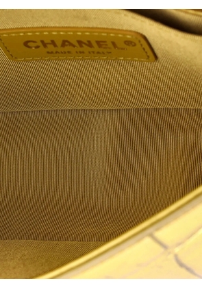 CHANEL Pre-Owned Boy Flap Bag Graffiti Crocodile Embossed Calfskin Small shoulder bag - Gold