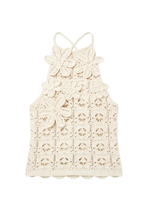 PINKO Crochet-effect top - Neutrals