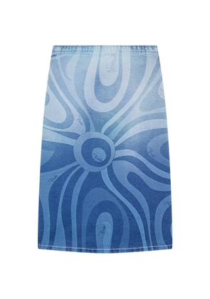 PUCCI marmo print short denim dress - Blue