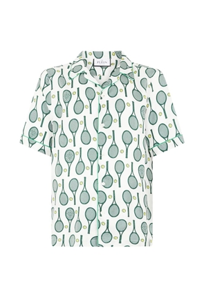 Philipp Plein tennis print bowling shirt - White