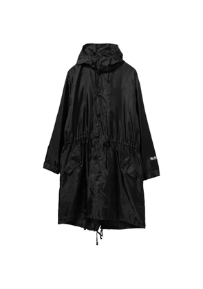 Black Comme Des Garçons logo-print hooded coat