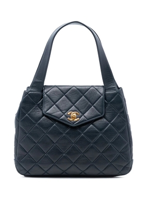 CHANEL Pre-Owned 1994-1996 CC Quilted Lambskin Flap tote bag - Blue