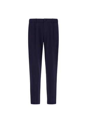 Herno elasticated-waist bi-stretch wool trousers - Blue