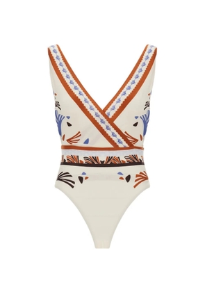 Herno Summer-print swimsuit - White