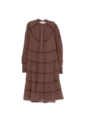 ERMANNO FIRENZE tiered midi dress - Brown