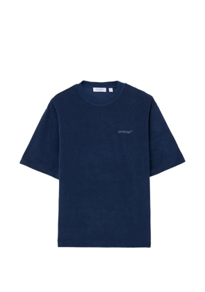 Off-White logo-detail terrycloth T-shirt - Blue