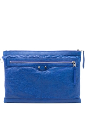 Balenciaga Pre-Owned 2016 Lambskin Motocross Classic Clip L clutch bag - Blue