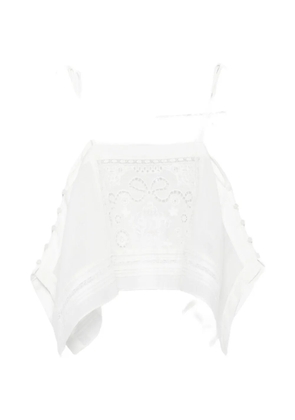 Self-Portrait lace tie-strap top - White