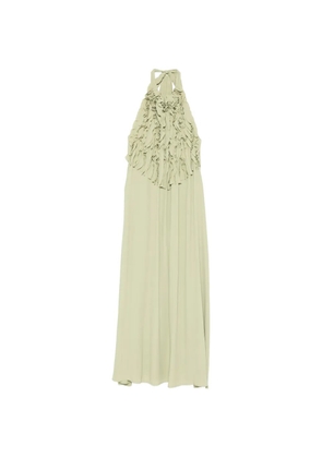 Su fringed halterneck maxi dress - Green