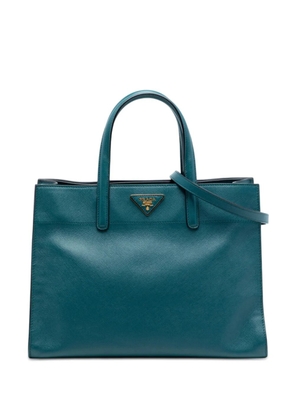 Prada Pre-Owned 2015-2025 Saffiano Soft Triple Pocket Tote satchel - Blue