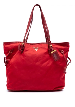 Prada Pre-Owned 2000-2026 Saffiano Trimmed Tessuto tote bag - Red
