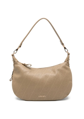 LIU JO perforated-logo shoulder bag - Neutrals