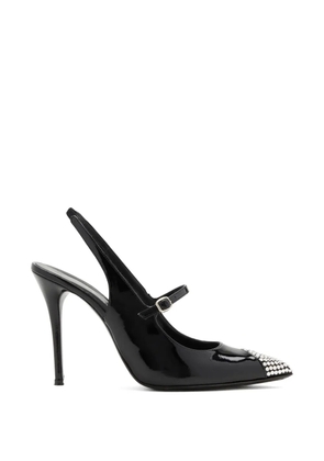 Alessandra Rich embellished slingback sandals - Black