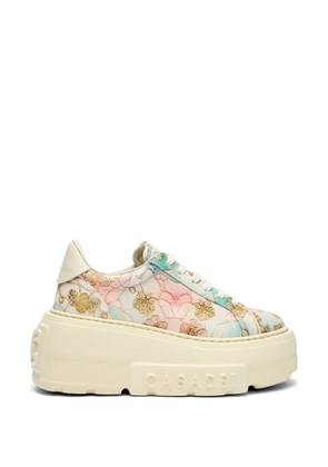 Casadei Nexus floral-detail sneakers - Neutrals