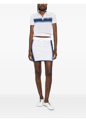 Casablanca striped zip polo shirt - White