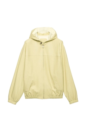 Prada hooded nappa leather jacket - Yellow