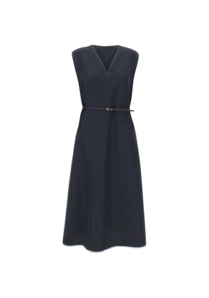 Fabiana Filippi V-neck belt midi dress - Blue