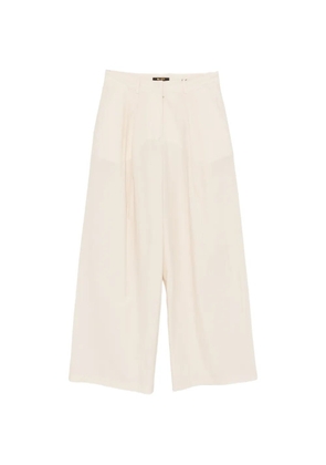 Moorer pleated wide-leg trousers - Neutrals
